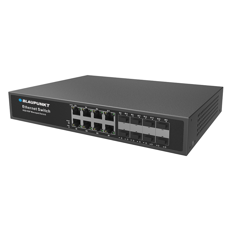 Svič upravljivi gigabitni 8-porta + 8 optička porta BLAUPUNKT BP-SWM8G8F01
